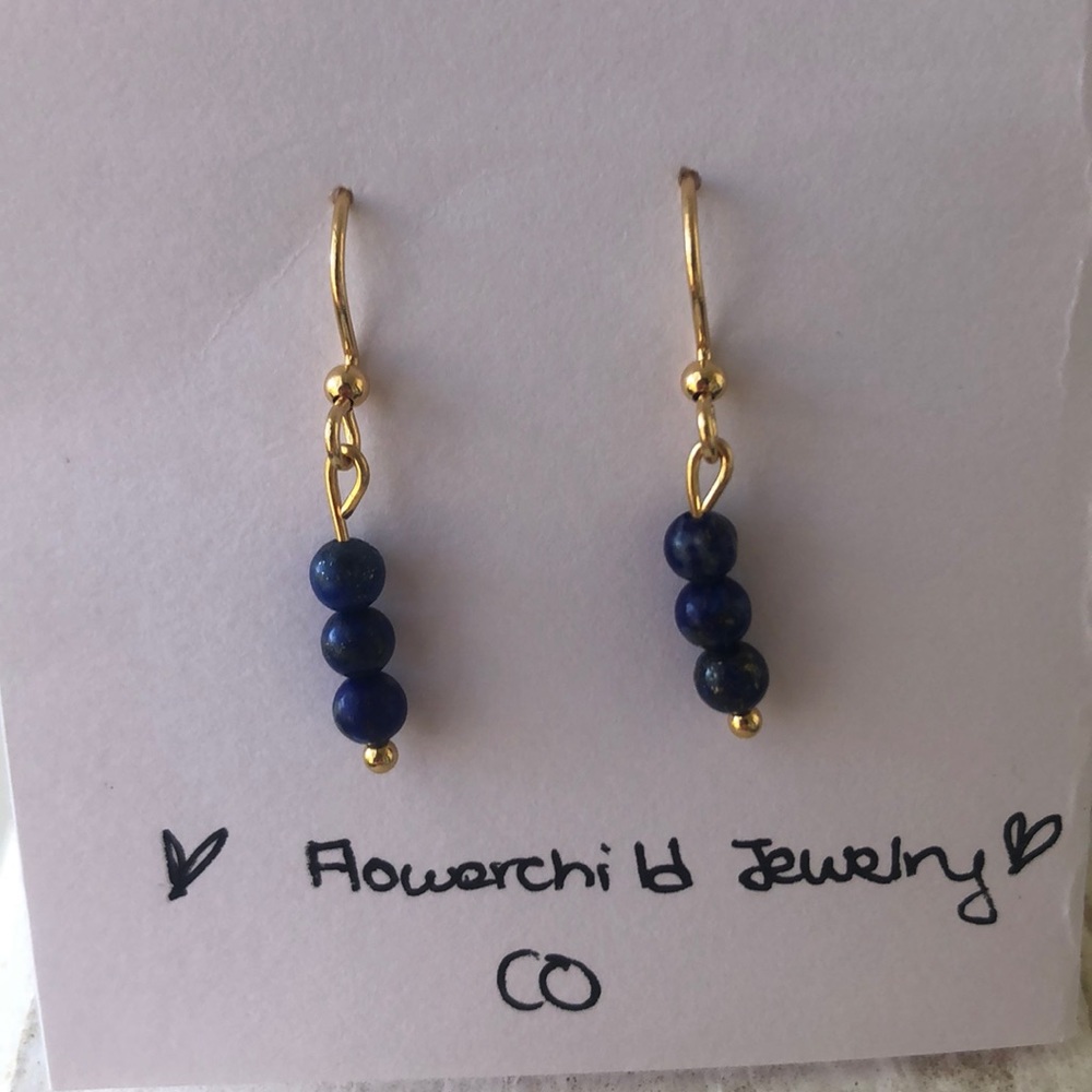 ⭐️HP⭐️ Handmade ❤️Lapis Lazuli Earrings - Picture 2 of 3